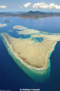 Mayotte lagoon from air by Mathieu Foulquié 